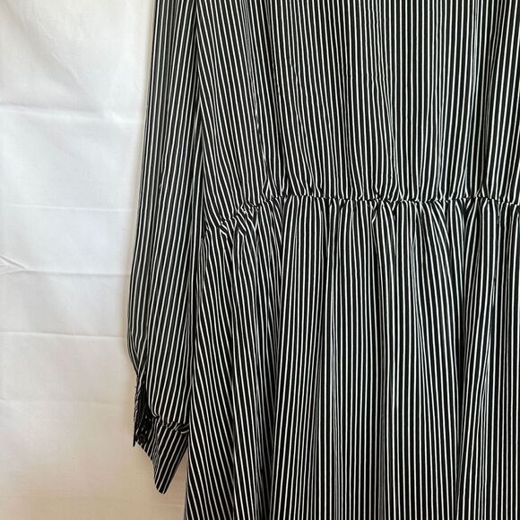 Bloomchic Striped Knot Neck Midi Dress Black - Picture 6 of 8